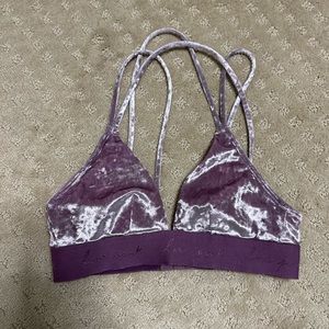 Pink by Victoria’s Secret Velvet Bralette in XXS, dark purple.